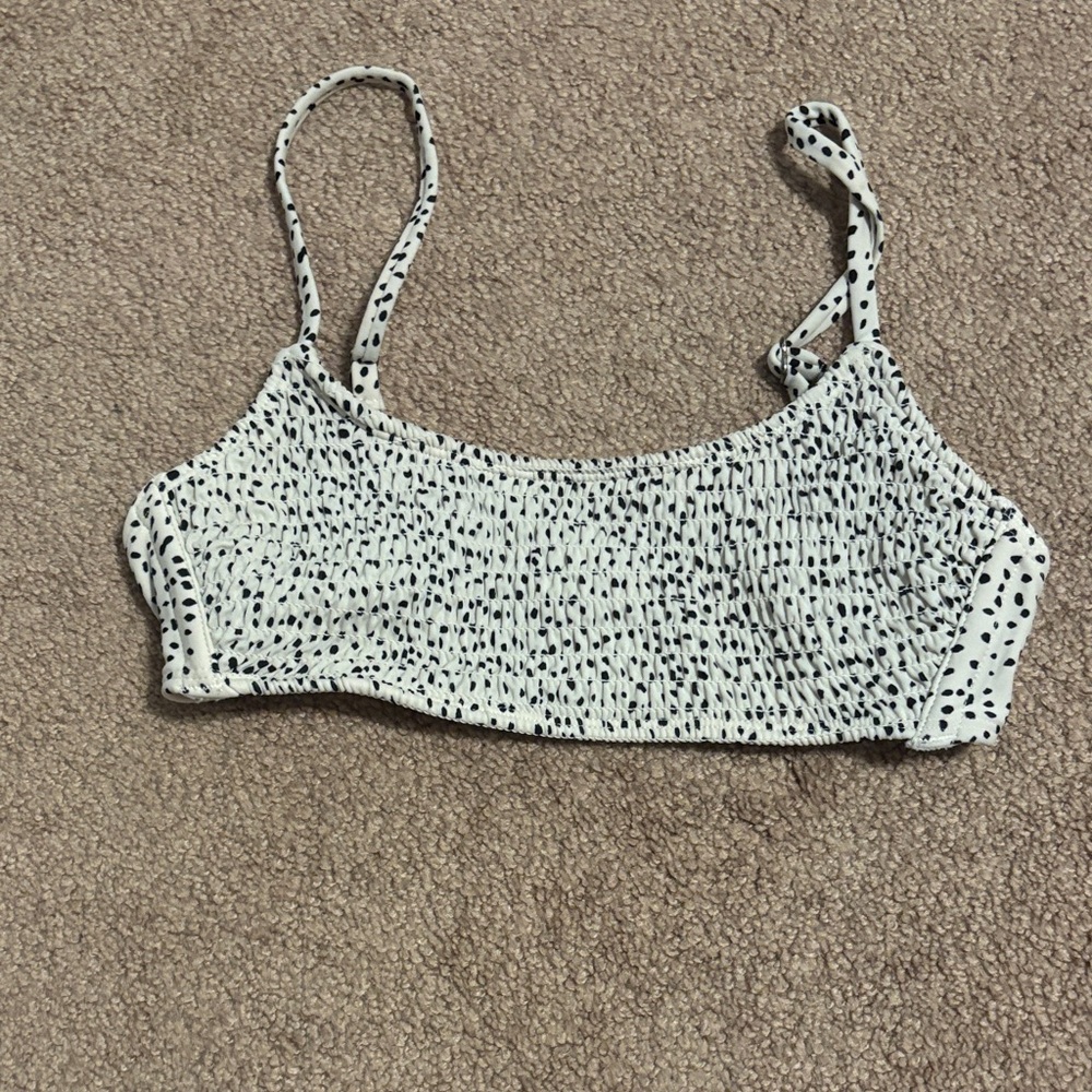 Xhilaration Black and White Spotted Tank Top